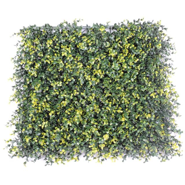 Buis Artificiel Vert 2 Tons en Plaque 50 X 50