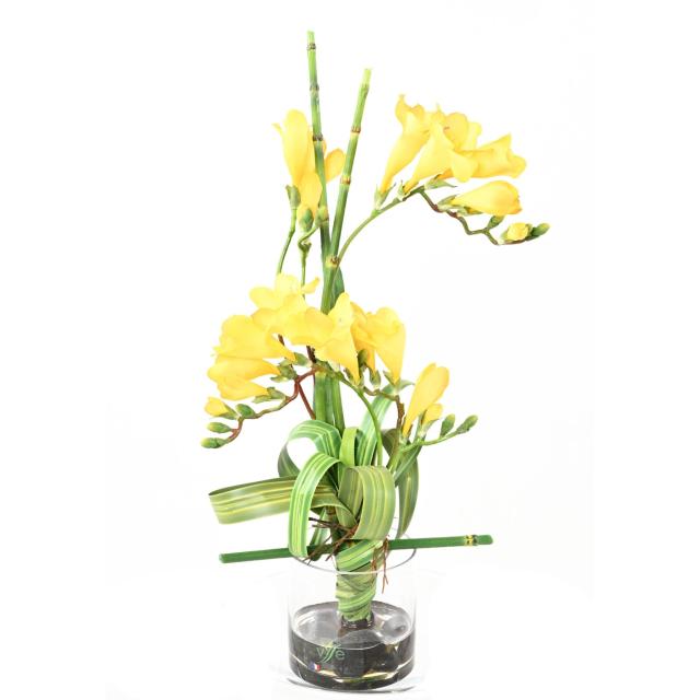 BOUQUET Artificiel FREESIA JAUNE