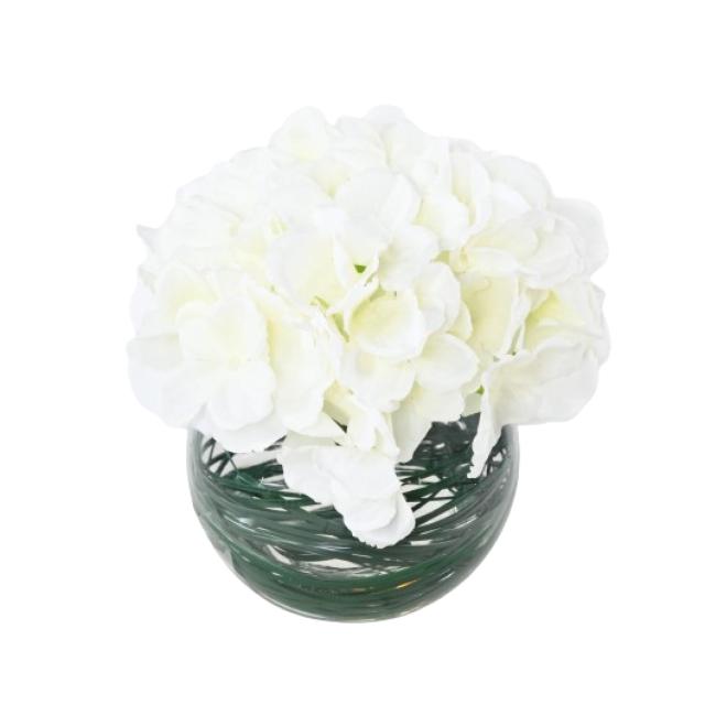 Centre de Table Hortensia Artificiel Blanc