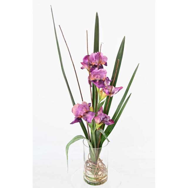 BOUQUET Artificiel IRIS MAUVE