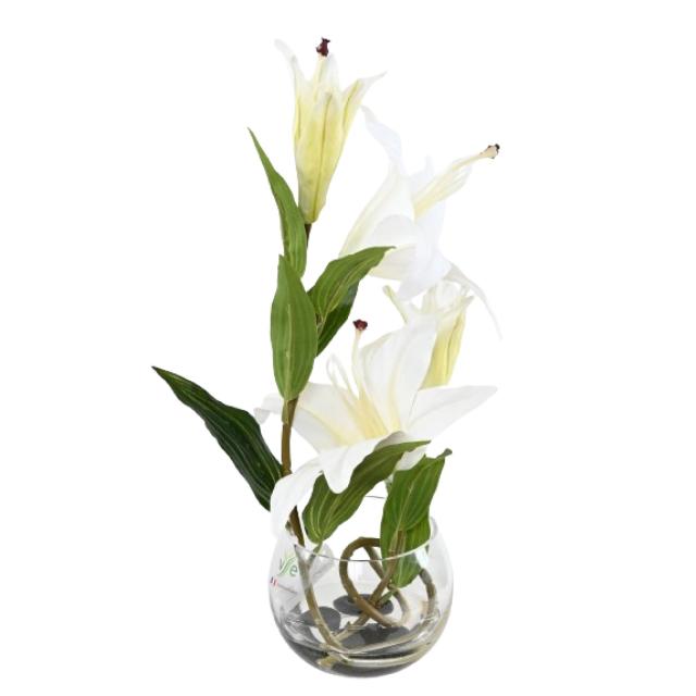 Centre de Table Lys Artificiel Blanc