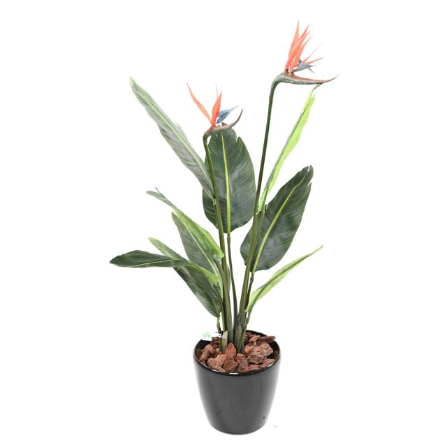 Strelitzia Artificielle 9 Feuilles 2 Fleurs