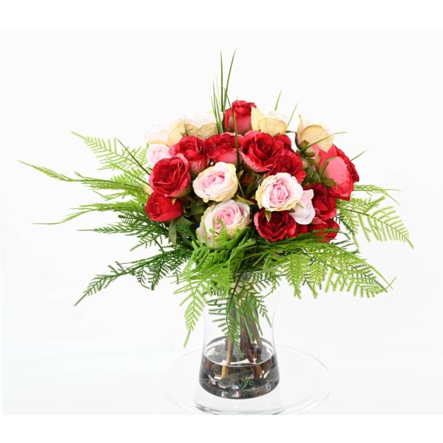 BOUQUET Artificiel Roses Rouges