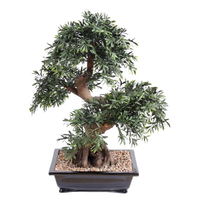 Bonsai artificiel BLACK WILLOW EN COUPE gravier