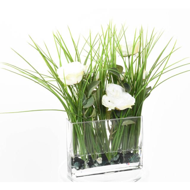 BOUQUET Artificiel EN VERT ET BLANC