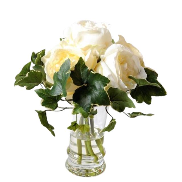 Bouquet Roses Blanches Artificielles