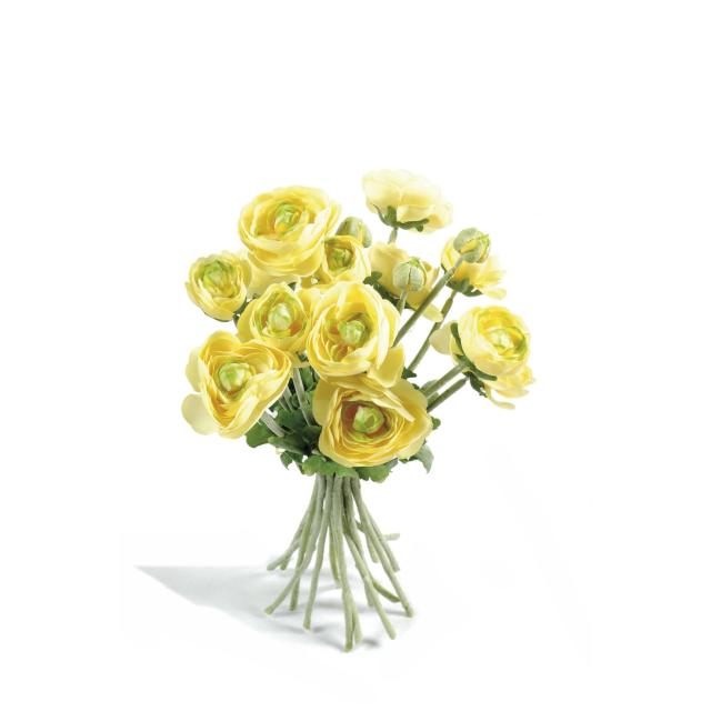 Renoncule Artificiel en Bouquet, Jaune, Pêche OU Rose